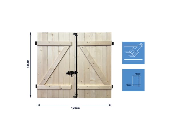 Miniature 3 de Volet battant manuel bois 135 x 120 cm - GEOM