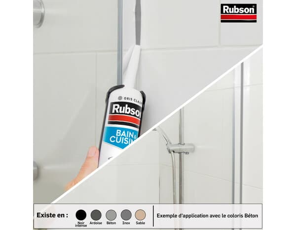 Miniature 2 de Mastic bain & cuisine, joint silicone multi-matériaux, couleur ardoise 280 ml - Rubson