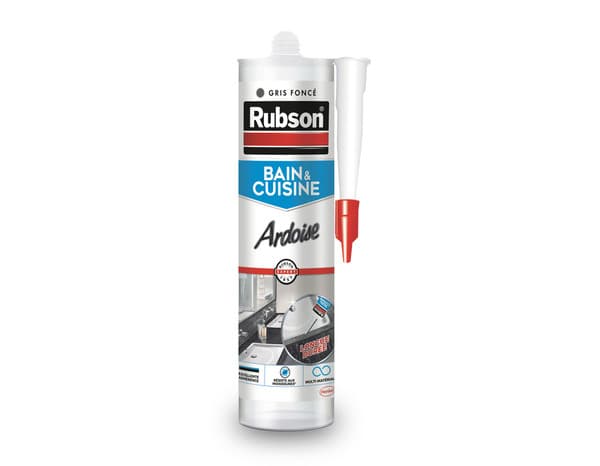 Mastic bain & cuisine, joint silicone multi-matériaux, couleur ardoise 280 ml - Rubson