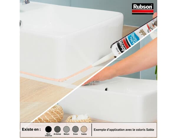 Miniature 3 de Mastic bain & cuisine, joint silicone multi-matériaux, couleur ardoise 280 ml - Rubson