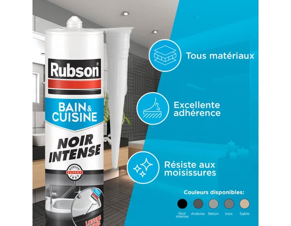 Miniature 4 de Mastic bain & cuisine, joint silicone multi-matériaux, couleur ardoise 280 ml - Rubson