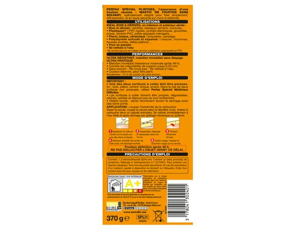 Miniature 2 de Colle fixation idéal bois cartouche 390 g - Perfax
