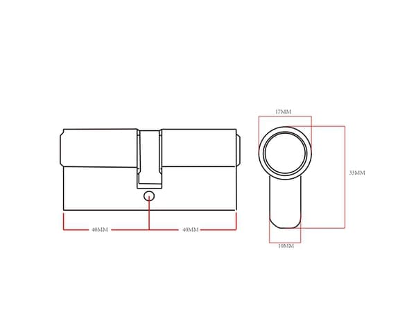 Miniature 4 de Serrure cylindre 6 goupilles satin nickel 40 x 40 mm