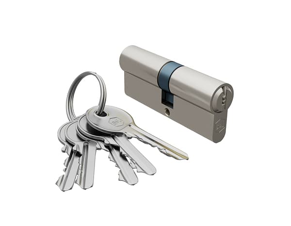 Miniature 2 de Serrure cylindre 6 goupilles satin nickel 35 X 45 mm