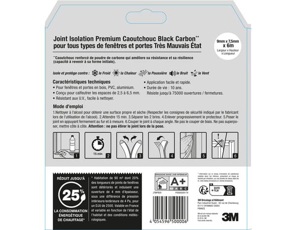 Miniature 4 de Joint d'étanchéité premium portes et fenêtres très mauvais état blanc - 6 m 9 x 7,5 mm - 3M