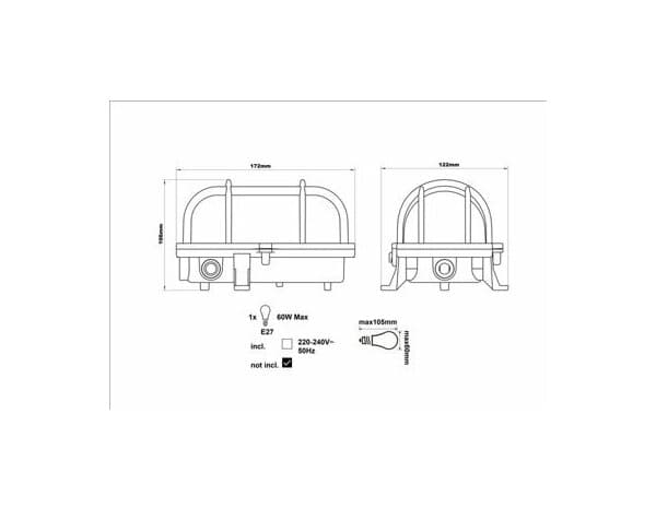 Miniature 5 de Hublot en applique murale noir 60 W E27 "Jaline"