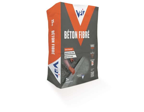 Béton fibré pour chapes et dalles gris - sac de 25 kg - VPI
