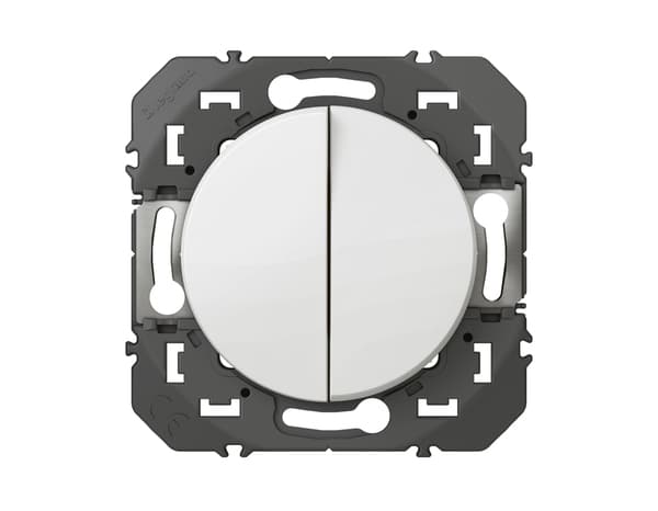 Interrupteur ou va-et-vient 10AX + bouton poussoir 6A dooxie - finition blanc - Legrand