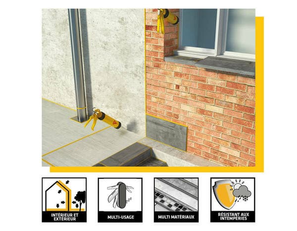 Miniature 3 de Mastic colle "Sikaflex" 11 FC+ blanc  - cartouche 300 ml - Sika