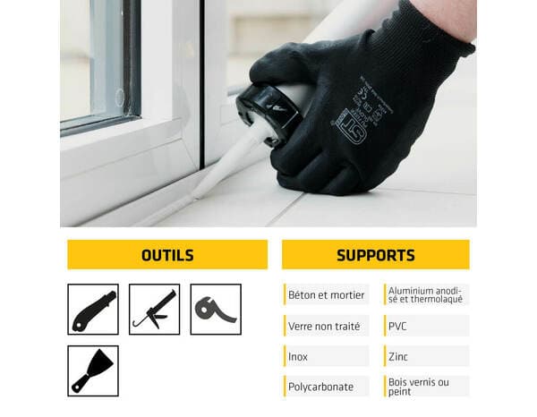 Miniature 4 de Mastic silicone Sikaseal menuiserie neutre universel anthracite - 300 ml - Sika