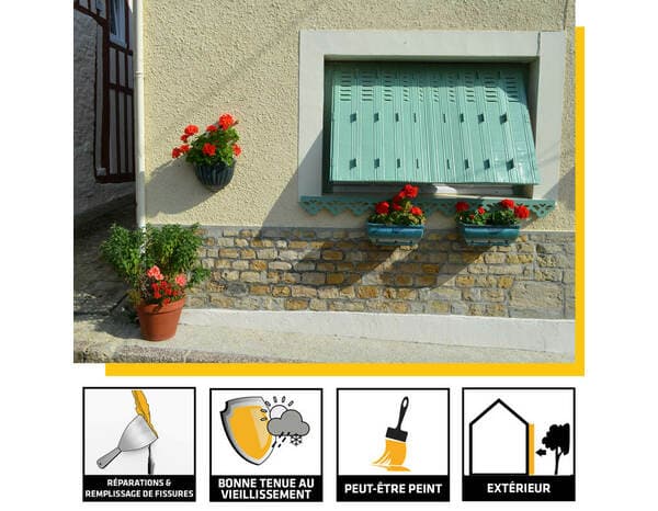 Miniature 3 de Mastic granuleux Sikaseal 186 effet crépi blanc - 300 ml - Sika