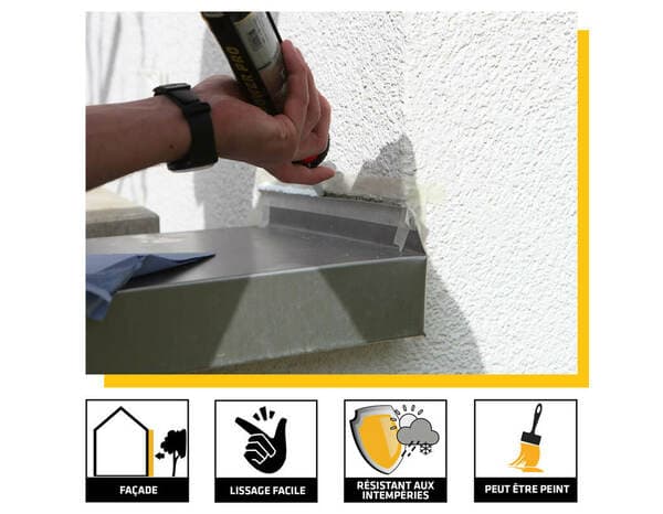 Miniature 3 de Mastic acrylique joints d’étanchéité extérieur - cartouche 465 g - Sika