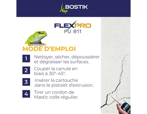 Miniature 4 de Mastic colle anthracite Flexpro 300 ml - Bostik