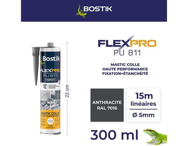 Miniature 2 de Mastic colle anthracite Flexpro 300 ml - Bostik