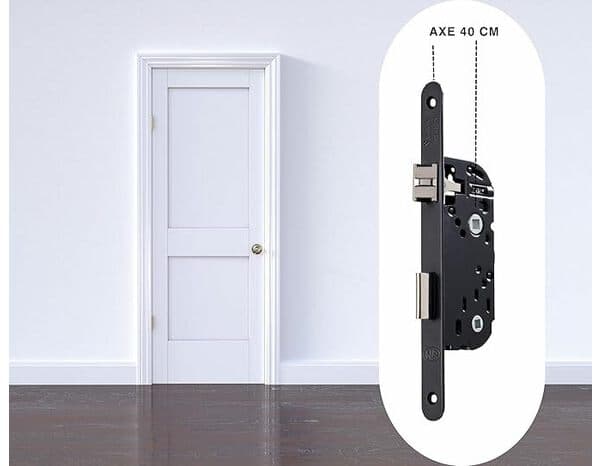 Miniature 5 de Serrure à encastrer D23 NF axe 40 salle de bains