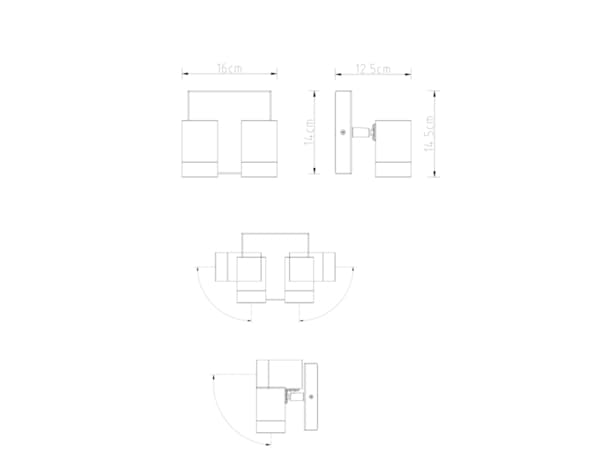 Miniature 5 de Applique murale double Tiarela gu10 noir - Marque BLOOMA