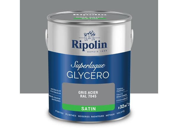 Laque gris acier 2l satin - Ripolin