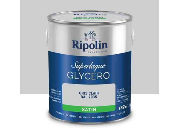 Laque gris clair 2l satin - Ripolin
