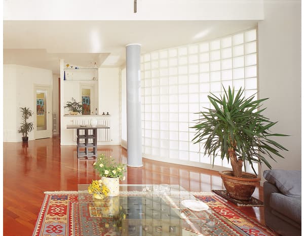 Miniature 3 de Brique de verre nuage blanc - L. 19 x l. 19 x Ép. 8 cm - 5 pièces