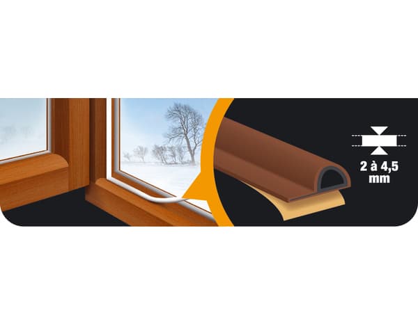 Miniature 3 de Joint adhésif porte et fenêtre mauvais état marron 6m - 3M