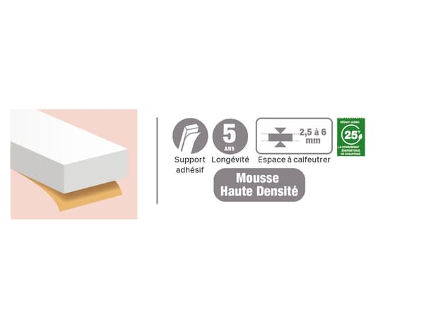 Miniature 5 de Joint en mousse pour porte et fenêtre marron 6m - 3M