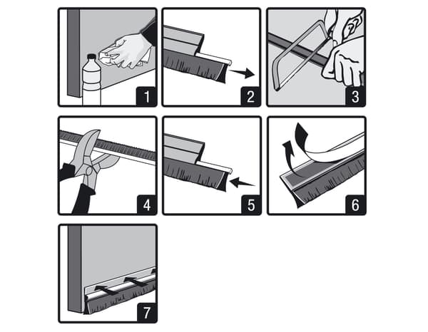 Miniature 4 de Bas de porte brosse en pvc sol irrégulier marron 0,93m - 3M