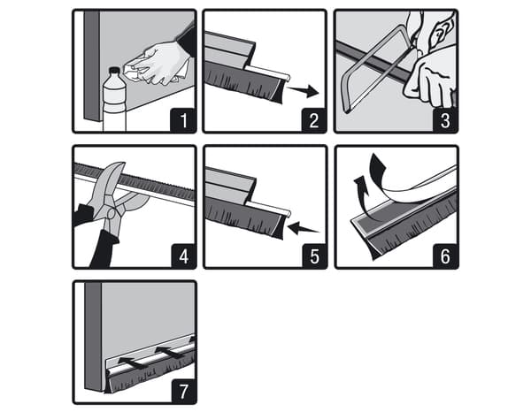 Miniature 4 de Bas de porte brosse en pvc sol irrégulier blanc 0,93m - 3M
