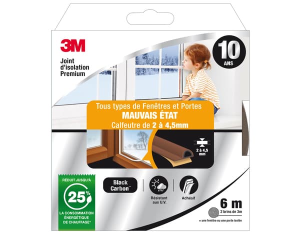 Miniature 2 de Joint adhésif porte et fenêtre mauvais état marron 6m - 3M