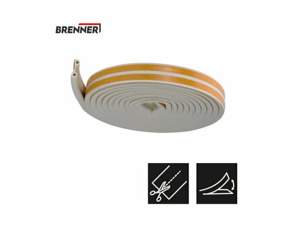 Miniature 6 de Joint adhesif en EPDM "profil p" porte et fenêtre blanc 6m - Brenner