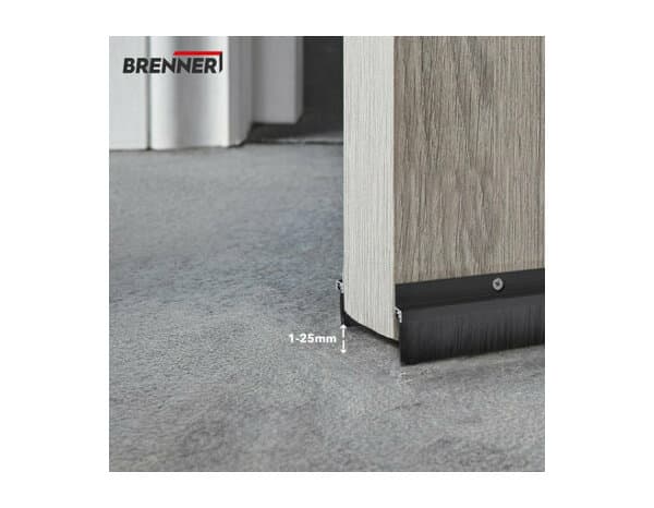 Miniature 2 de Bas de porte brosse en aluminium noir 1m - Brenner