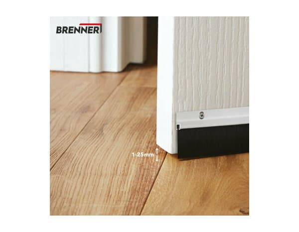 Miniature 2 de Bas de porte brosse en aluminium blanc 1m - Brenner