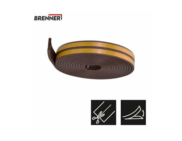 Miniature 6 de Joint adhesif "profil e" pour porte et fenêtre marron 6m - Brenner