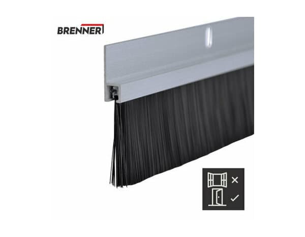 Miniature 4 de Bas de porte brosse en aluminium 1m - Brenner