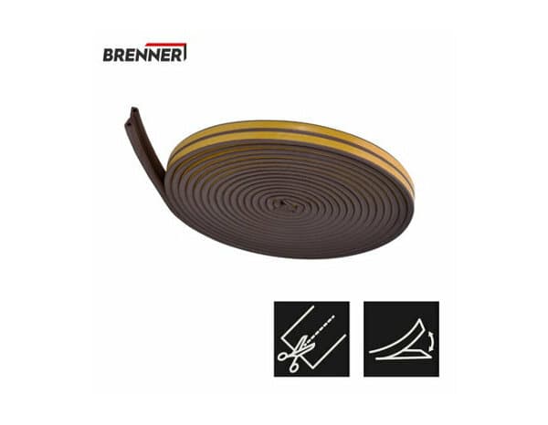 Miniature 6 de Joint adhesif en EPDM "profil p" porte et fenêtre marron 12m - Brenner