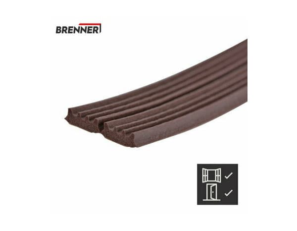 Miniature 4 de Joint adhesif "profil e" pour porte et fenêtre marron 6m - Brenner