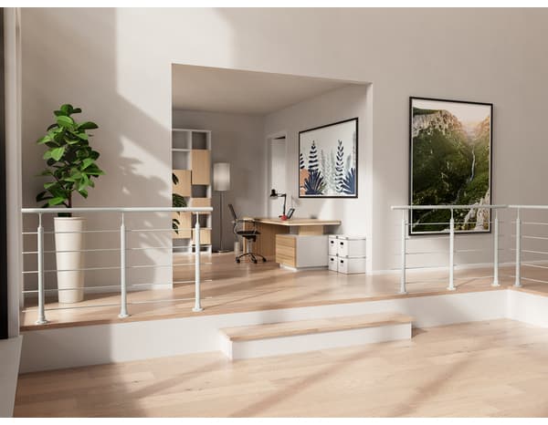 Poteau en aluminium gris clair pose à plat