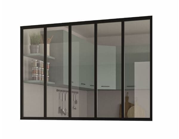 Miniature 2 de Vérrière intérieure aluminium 5 vitrages noir mat OPTIMUM