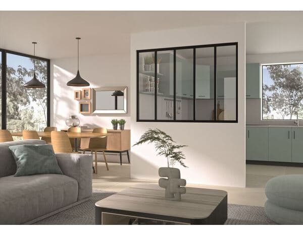 Vérrière intérieure aluminium 5 vitrages noir mat OPTIMUM