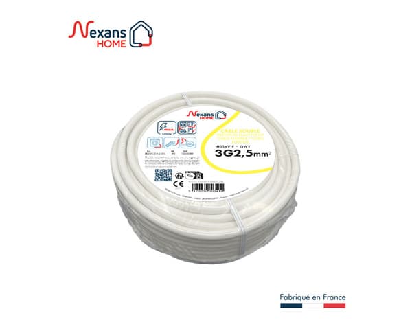 Miniature 3 de Câble électrique H05VVF 3G2,5mm² blanc - 25 m - Nexans