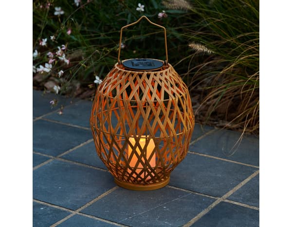 Miniature 6 de Lanterne solaire LED bambou effet rotin 3000 K IP44 hauteur 35 cm diamètre 22 cm
