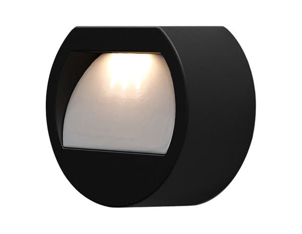 Miniature 2 de Lot de 2 lumières de clôture solaire ronde LED avec capteur crépusculaire noir 3000 K IP44