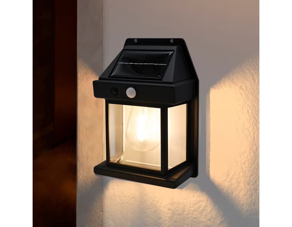 Miniature 7 de Applique murale solaire LED avec détecteur de mouvement infrarouge noir 3000 K IP44