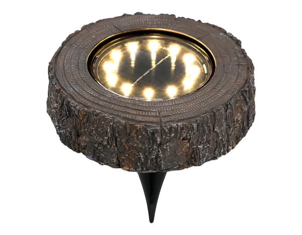 Miniature 2 de Spot solaire LED à piquer marron effet bois foncé 4000 K IP65