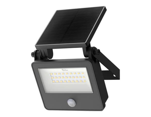 Projecteur solaire LED noir avec détecteur de mouvement 5000 K IP44
