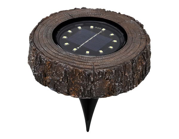 Spot solaire LED à piquer marron effet bois foncé 4000 K IP65