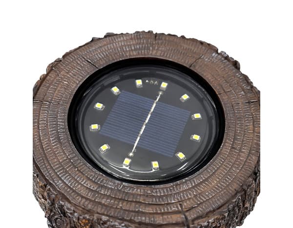 Miniature 3 de Spot solaire LED à piquer marron effet bois foncé 4000 K IP65