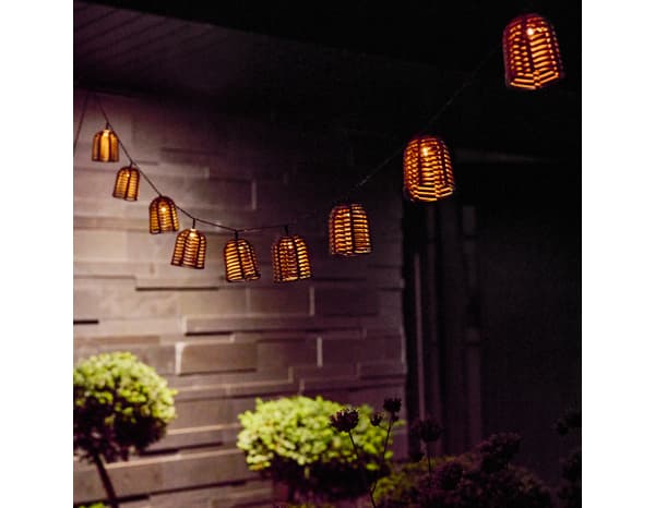 Miniature 8 de Guirlande lumineuse solaire 10 LED effet rotin marron 4,8 m IP44