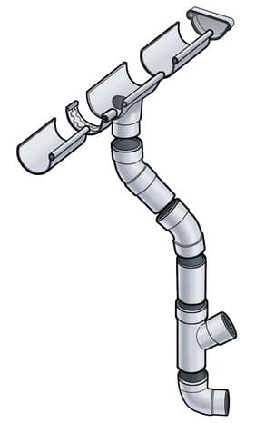 Miniature 2 de Récupérateur d'eaux pluviales à clapet en PVC Ø 80 mm sable