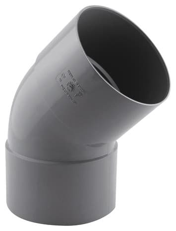 Coude PVC pour l'évacuation gravitaire des eaux usées et pluviales - 45 ° F/F Ø 100 mm - Fitt
