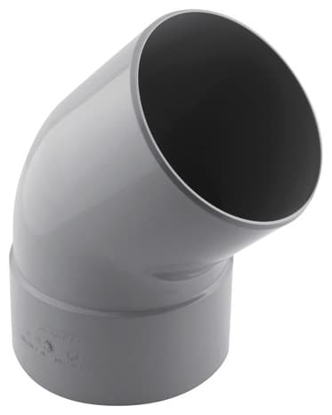 Coude PVC pour l'évacuation gravitaire des eaux usées et pluviales - 45 ° M/F Ø 125 mm - Fitt